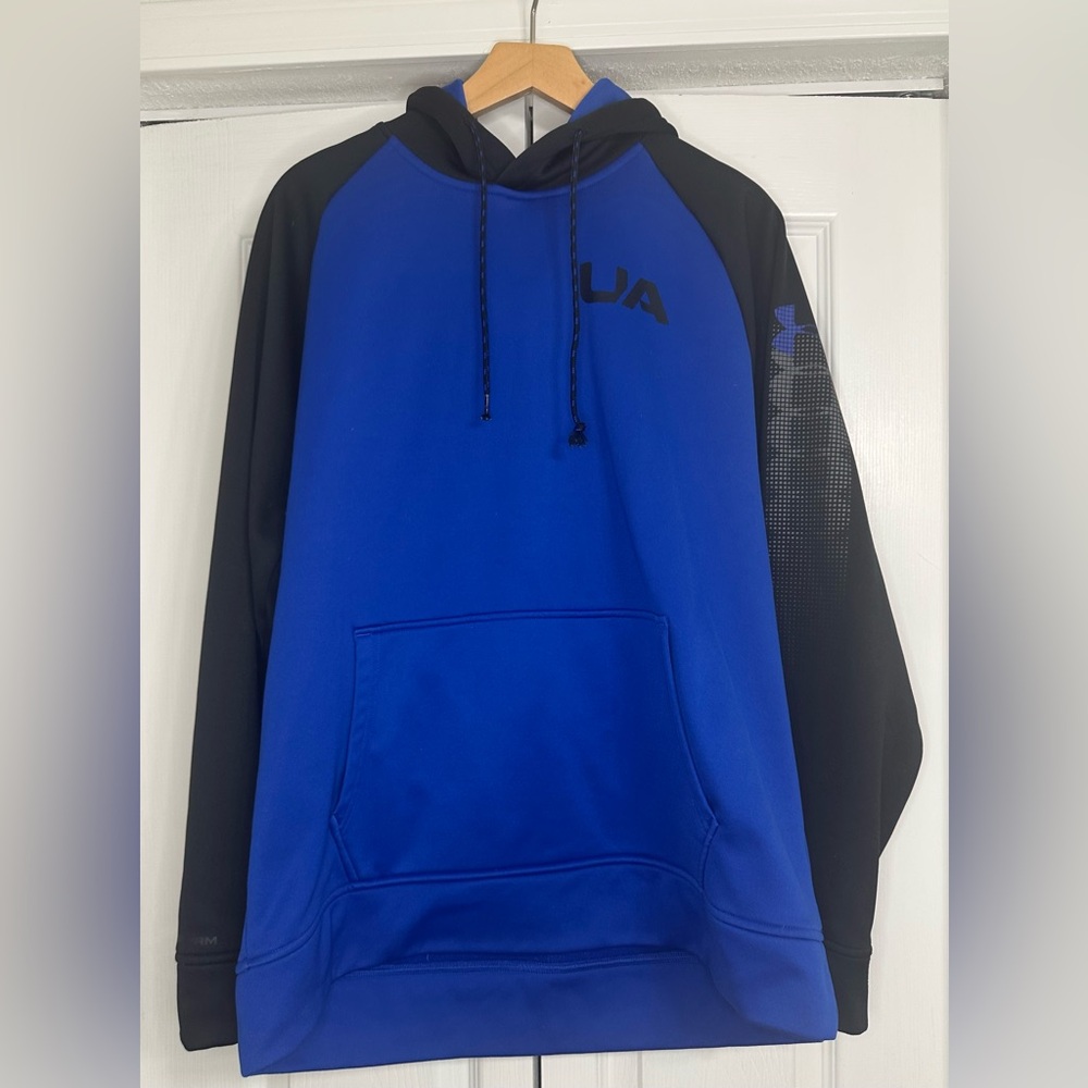 Under Armour Blue and Black Color-Block Hoodie